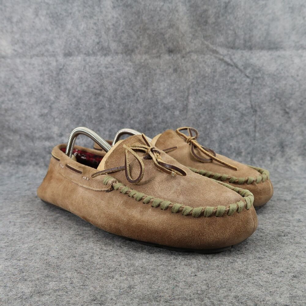 Woolrich Shoes Men 7.5 Slipper Loafer Leather Moccasin Comfort Casual Flannel XS